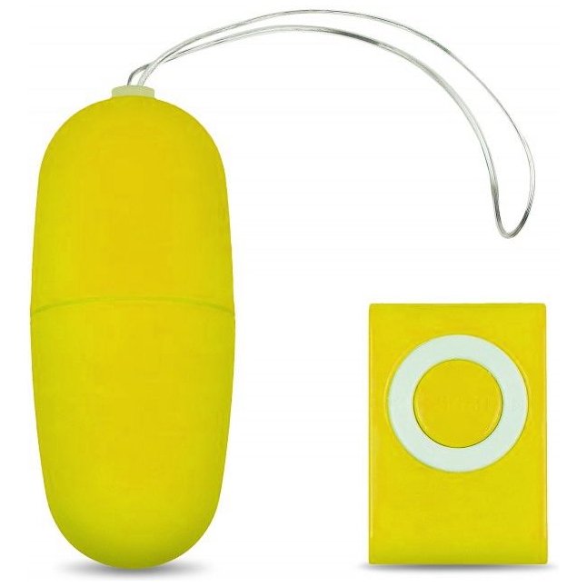 Желтое виброяйцо с пультом управления - 7 см - Классика секса
