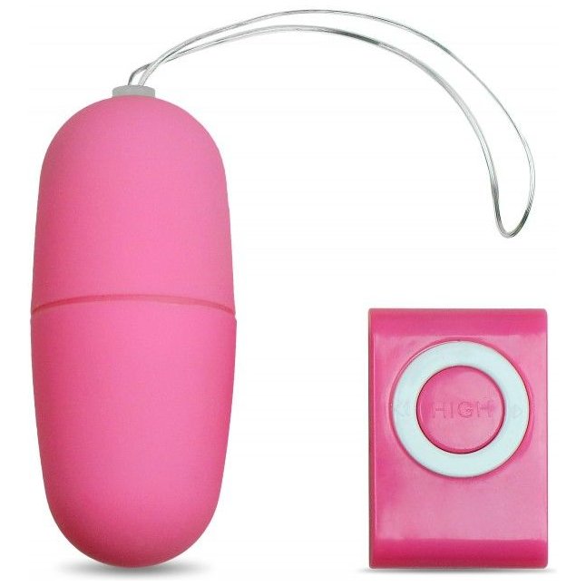 Розовое виброяйцо с пультом управления - 7 см - Классика секса