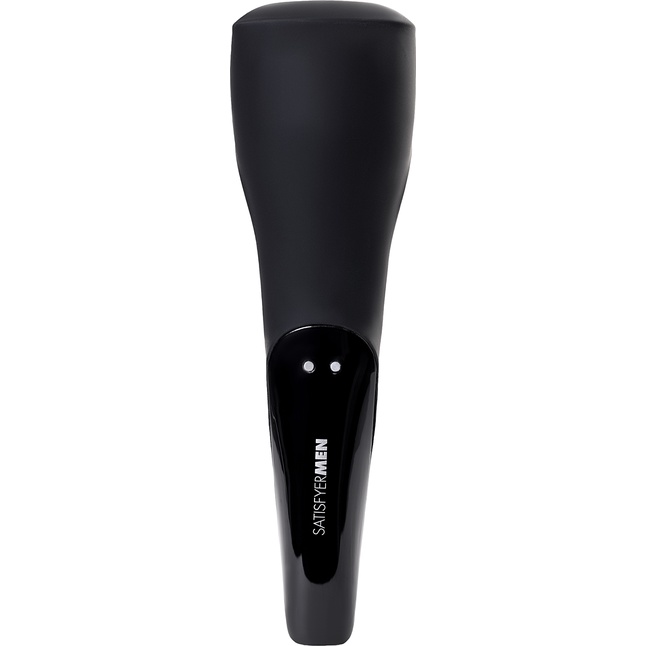 Чёрный нереалистичный мастурбатор с вибрацией Satisfyer Men Wand. Фотография 3.