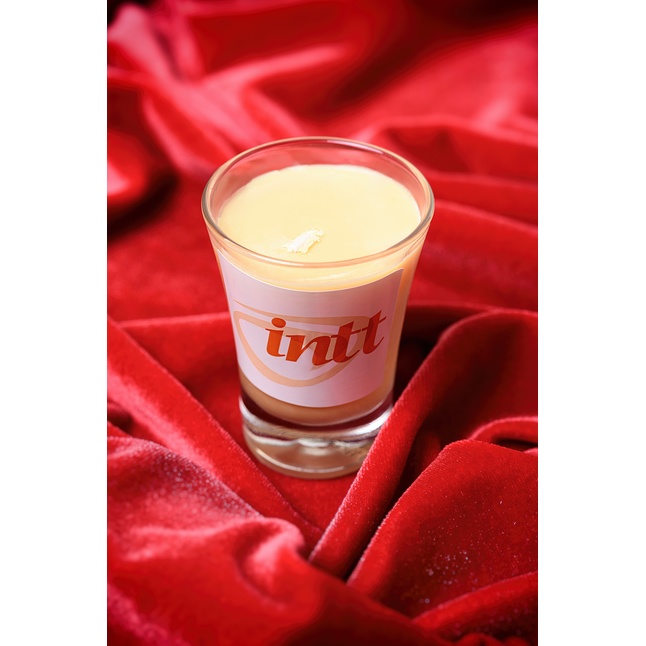 Массажная свеча для поцелуев Peach с ароматом персика - 30 гр. Фотография 6.