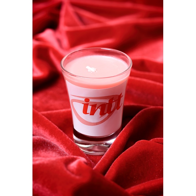Массажная свеча для поцелуев Strawberry с ароматом клубники - 30 гр. Фотография 6.