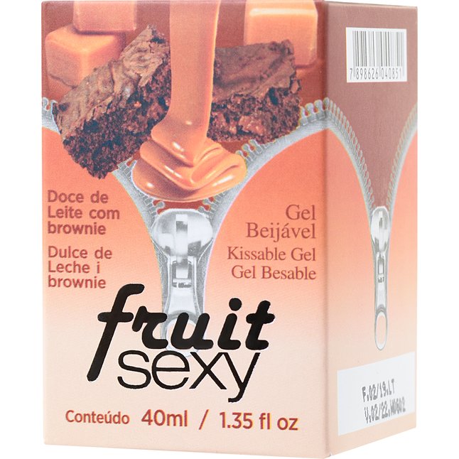 Массажное масло FRUIT SEXY с ароматом сладкого брауни и разогревающим эффектом - 40 мл. Фотография 4.