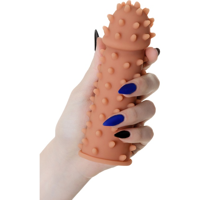 Насадка на фаллос с шипами и бугорками Extreme Sleeve 003 S-size - 12,7 см. Фотография 5.