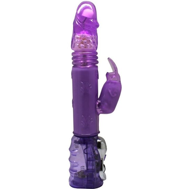 Фиолетовый вибратор ANDROID ALIEN с жемчужинами - 29 см