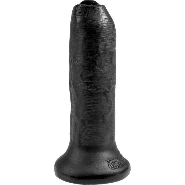 Черный необрезанный фаллоимитатор на присоске 6 Uncut Cock - 16,5 см - King Cock. Фотография 2.