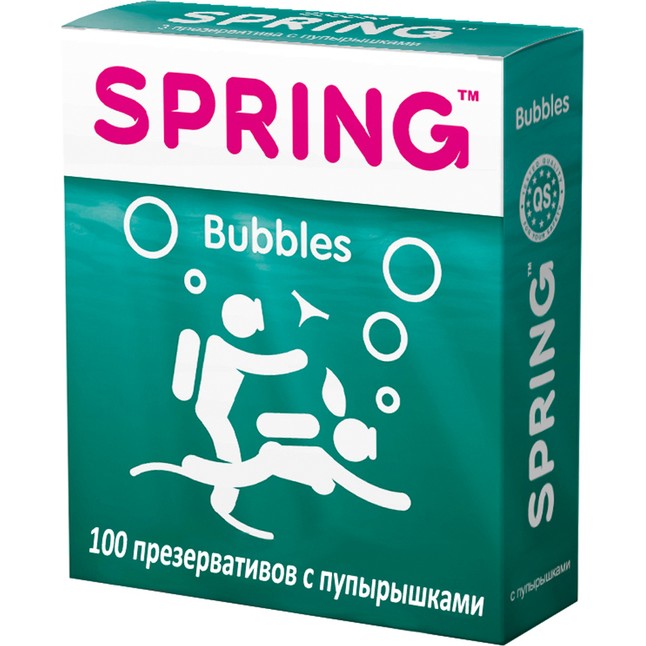 Презервативы SPRING BUBBLES с пупырышками - 100 шт