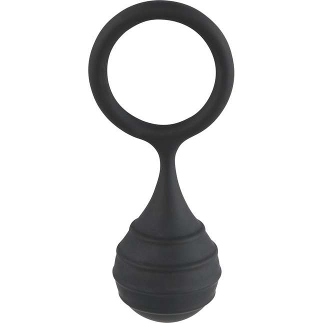 Черное силиконовое кольцо Cock ring weight с утяжелением - You2Toys