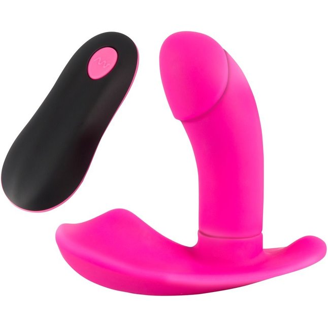 Розовый вибромассажер RC Panty Vibrator со стимулятором клитора - Smile