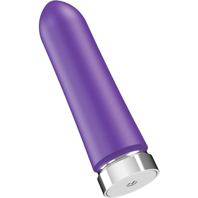 Фиолетовая перезаряжаемая вибропуля VeDO Bam - 9,7 см