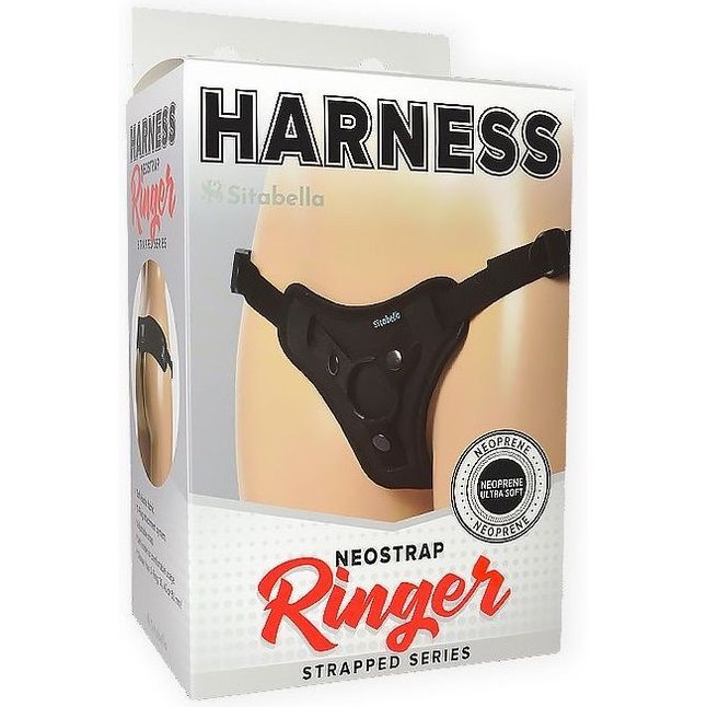 Чёрные трусики HARNESS Ringer - размер M-XL - BDSM accessories