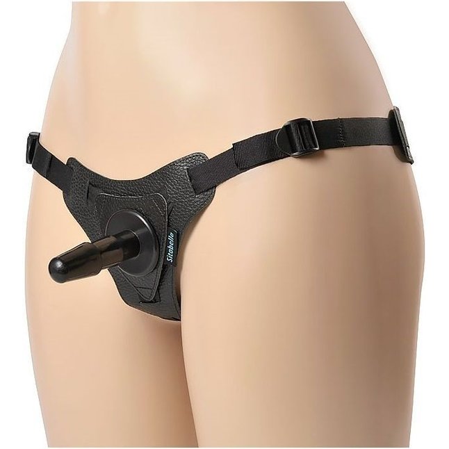 Чёрные трусики с плугом HARNESS Trapper - размер M-XL - BDSM accessories