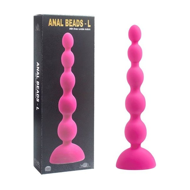 Розовый анальный вибростимулятор Anal Beads L - 21,5 см. Фотография 3.