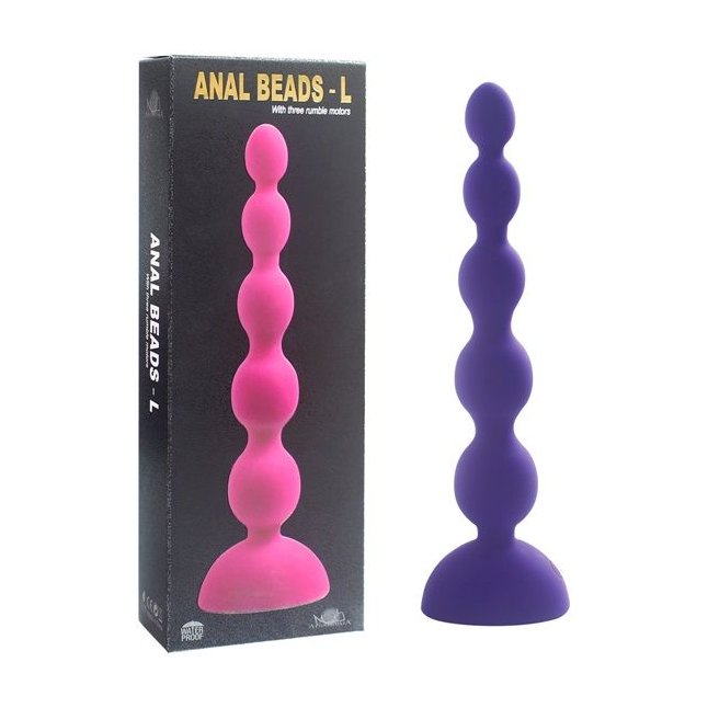 Фиолетовый анальный вибростимулятор Anal Beads L - 21,5 см. Фотография 3.