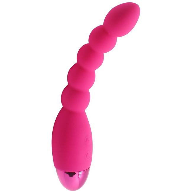 Розовый анальный вибростимулятор Lovers Beads - 19 см.