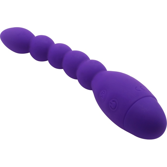 Фиолетовый анальный вибростимулятор-елочка Lovers Beads - 19 см. Фотография 5.