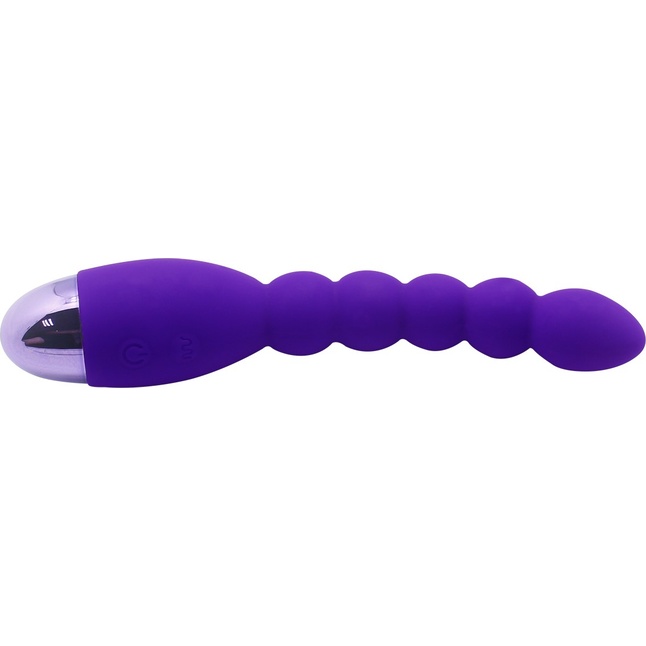 Фиолетовый анальный вибростимулятор Lovers Beads - 19 см. Фотография 2.