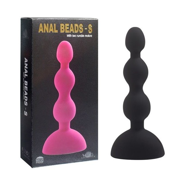 Черный анальный вибростимулятор Anal Beads S - 14,5 см.. Фотография 3.