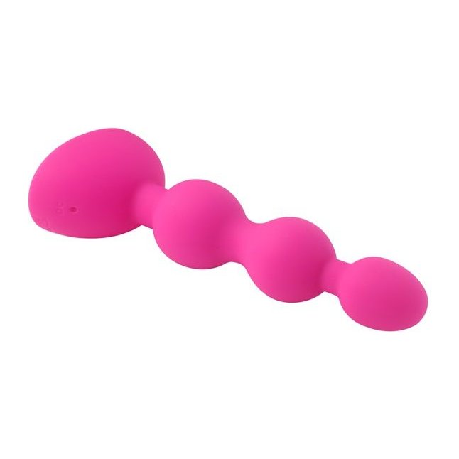 Розовый анальный вибростимулятор Anal Beads S с пультом ДУ - 14,5 см.. Фотография 2.