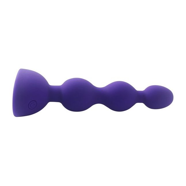 Фиолетовый анальный вибростимулятор Anal Beads S с пультом ДУ - 14,5 см.. Фотография 2.