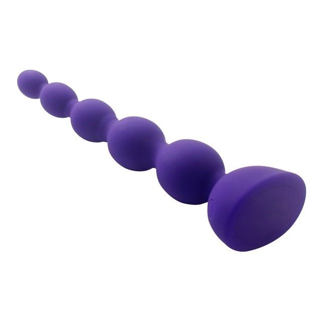 Фиолетовый анальный вибростимулятор Anal Beads L с пультом ДУ - 21,5 см.. Фотография 2.