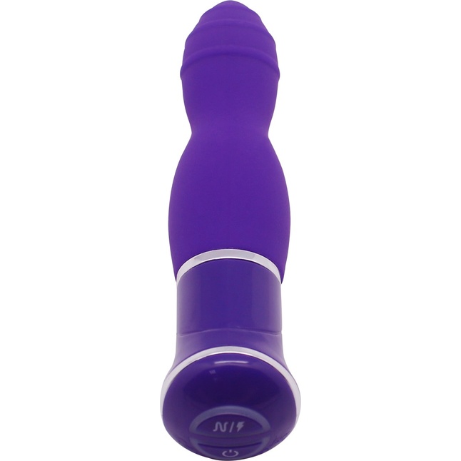 Фиолетовый вибратор ECSTASY Rippled Vibe - 19,5 см. Фотография 2.