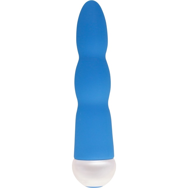 Синий вибратор Fashion Succubi Wavy Wand - 14,5 см