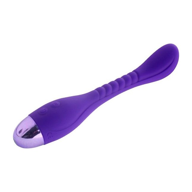 Фиолетовый вибратор INDULGENCE Slender G Vibe - 21 см. Фотография 2.