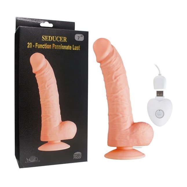 Телесный вибратор SEDUCER 20 Function Passionate Lust - 22,5 см. Фотография 3.