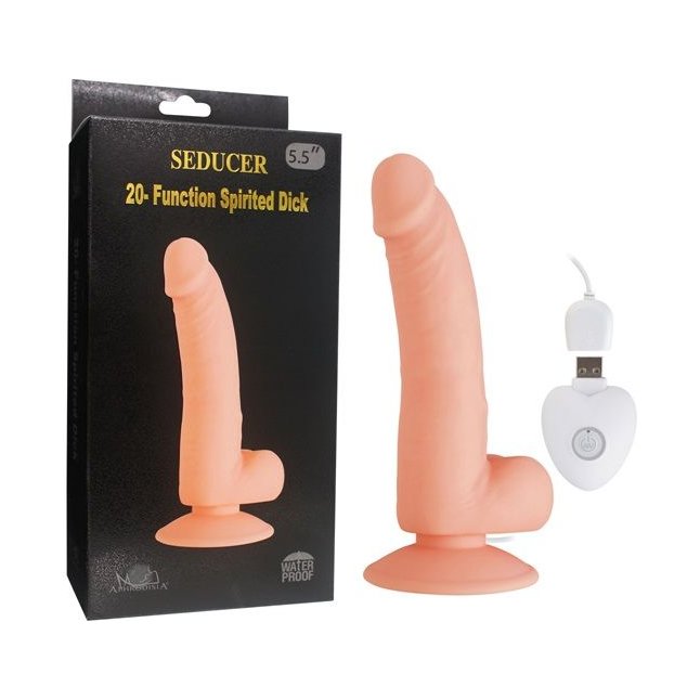 Телесный вибратор SEDUCER 20 Function Spirited Dick - 19 см. Фотография 3.