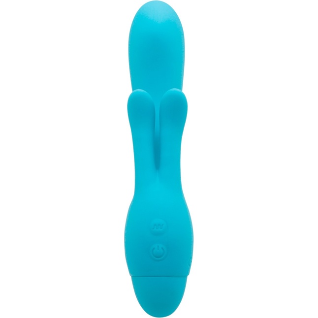 Голубой вибратор INDULGENCE Frolic Bunny - 18,5 см. Фотография 2.