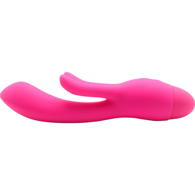 Розовый вибратор INDULGENCE Frolic Bunny - 18,5 см. Фотография 3.
