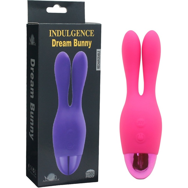 Розовый вибратор INDULGENCE Rechargeable Dream Bunny - 15 см. Фотография 6.