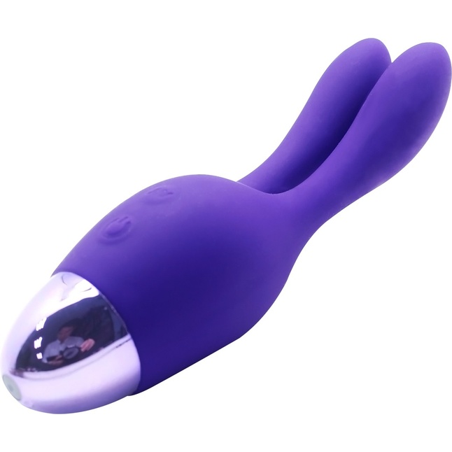 Фиолетовый вибратор INDULGENCE Rechargeable Dream Bunny - 15 см. Фотография 2.