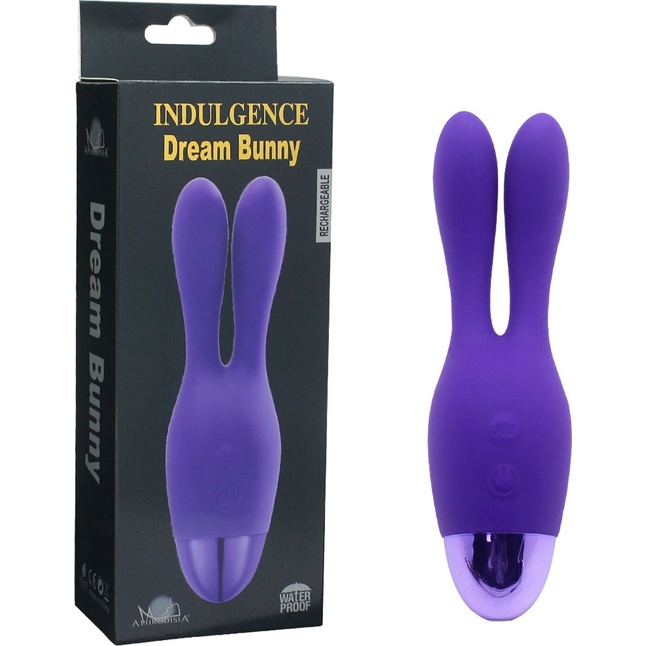 Фиолетовый вибратор INDULGENCE Rechargeable Dream Bunny - 15 см. Фотография 6.