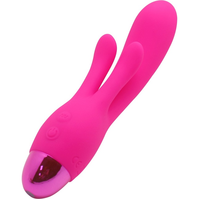 Розовый вибратор INDULGENCE Rechargeable Frolic Bunny - 18,7 см. Фотография 2.