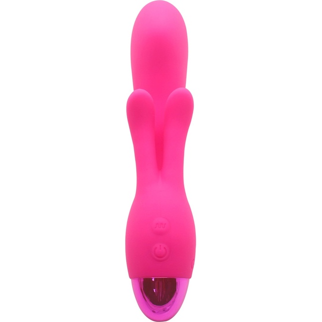 Розовый вибратор INDULGENCE Rechargeable Frolic Bunny - 18,7 см