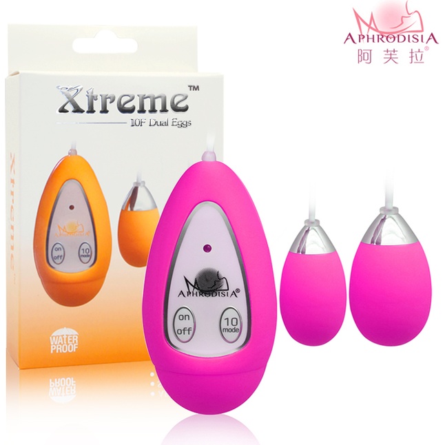 Розовые виброяйца Xtreme 10F Dual Eggs. Фотография 2.