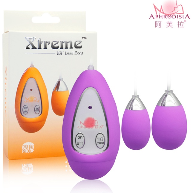 Фиолетовые виброяйца Xtreme 10F Dual Eggs. Фотография 2.