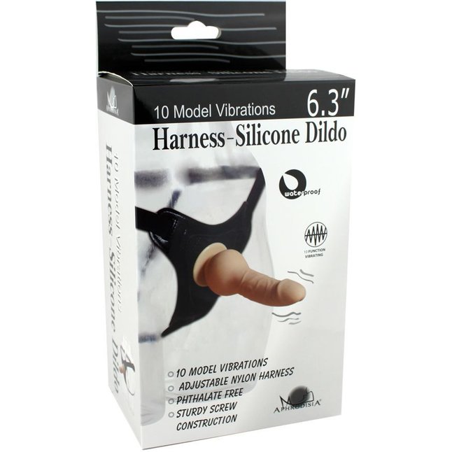 Розовый страпон 10 Mode Vibrations 6.3 Harness Silicone Dildo - 15,5 см. Фотография 2.