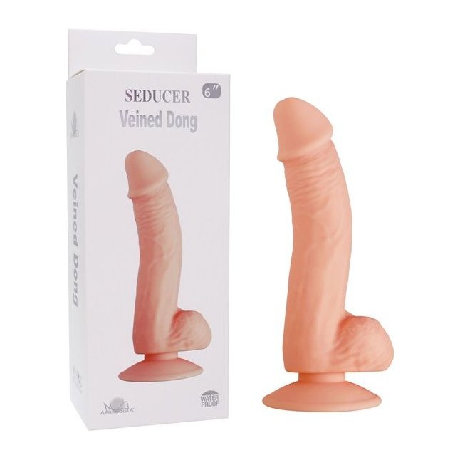 Телесный фаллоимитатор SEDUCER Veined Dong - 19 см. Фотография 3.