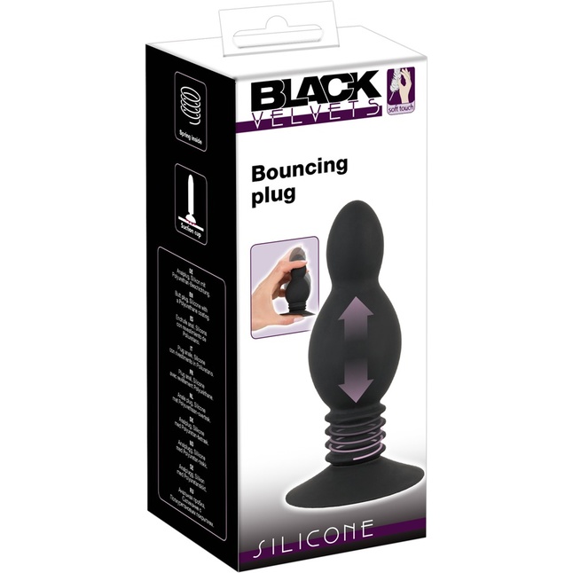 Черная анальная пробка с пружинным механизмом Bouncing Plug - 11,8 см - You2Toys. Фотография 7.