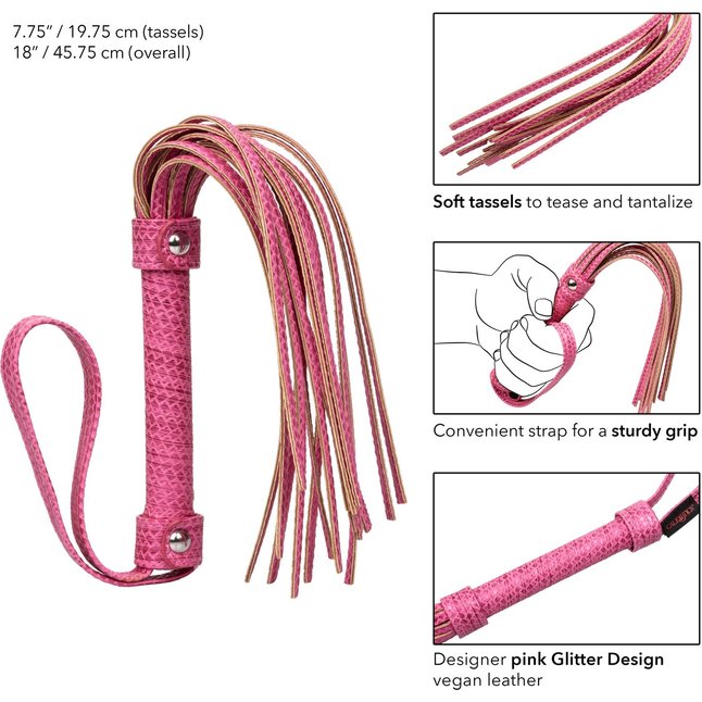 Розовая плеть Tickle Me Pink Flogger - 45,7 см - Tickle Me Pink. Фотография 3.