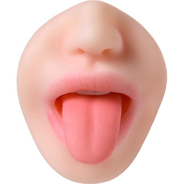 Телесный двусторонний мастурбатор Fruity Tongue - ротик и вагина - Juicy Pussy. Фотография 4.