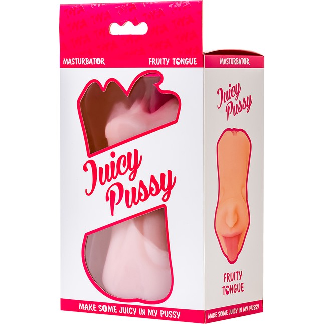 Телесный двусторонний мастурбатор Fruity Tongue - ротик и вагина - Juicy Pussy. Фотография 9.