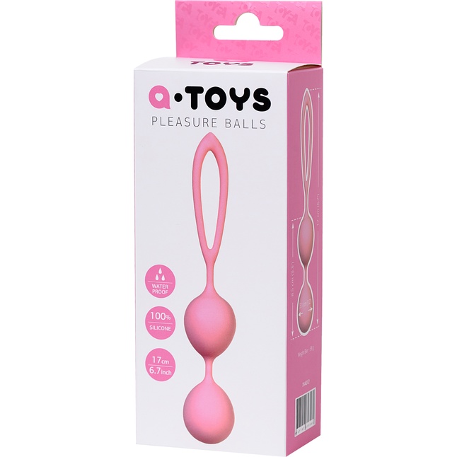 Розовые силиконовые вагинальные шарики с ограничителем-петелькой. Фотография 3.