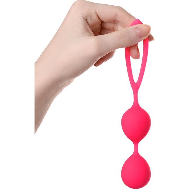 Ярко-розовые вагинальные шарики с петелькой. Фотография 2.