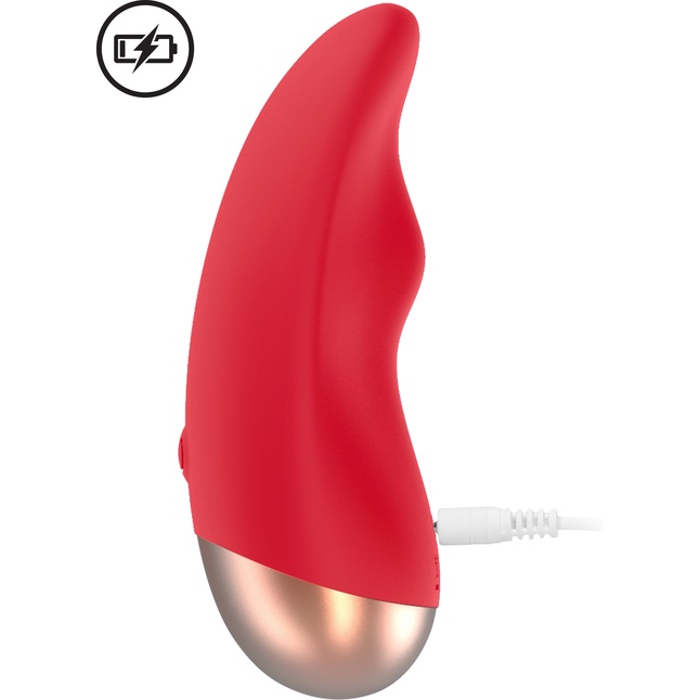 Красный вибратор Chic для клиторальной стимуляции - Elegance. Фотография 8.