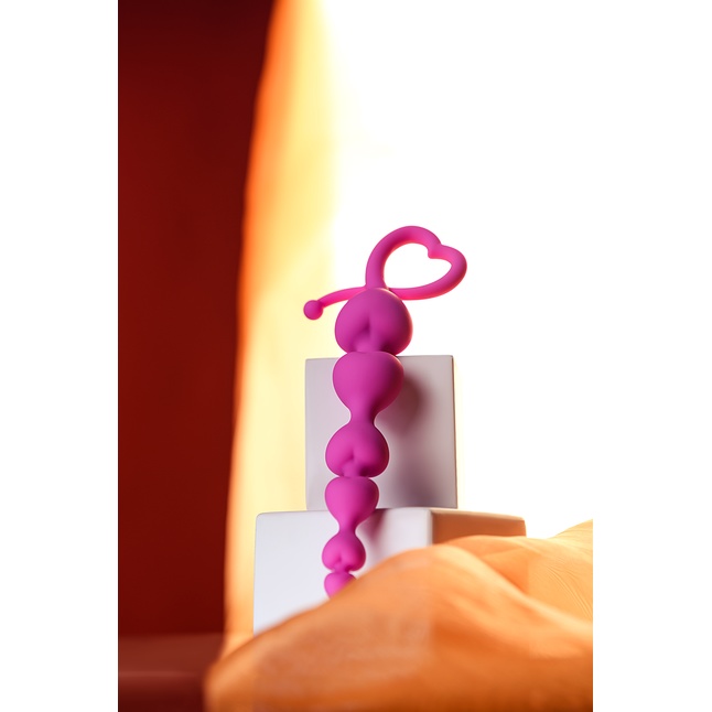 Розовая силиконовая анальная цепочка Sweety - 18,5 см - ToDo. Фотография 6.