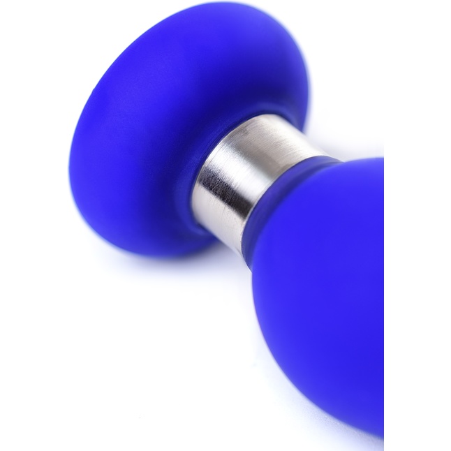 Синяя силиконовая анальная втулка с ограничителем - 10 см - ToDo. Фотография 6.