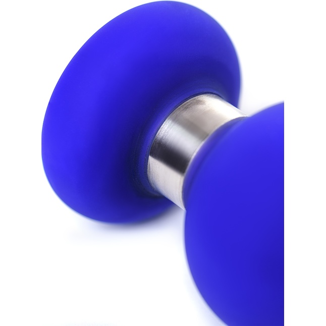 Синяя силиконовая анальная втулка с ограничителем - 13 см - ToDo. Фотография 6.